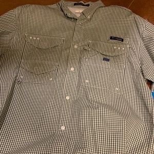 Green Check Columbia Fishing Shirt